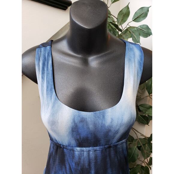 Snap Blue Sleeveless Sheath Maxi Dress - Picture 6 of 12